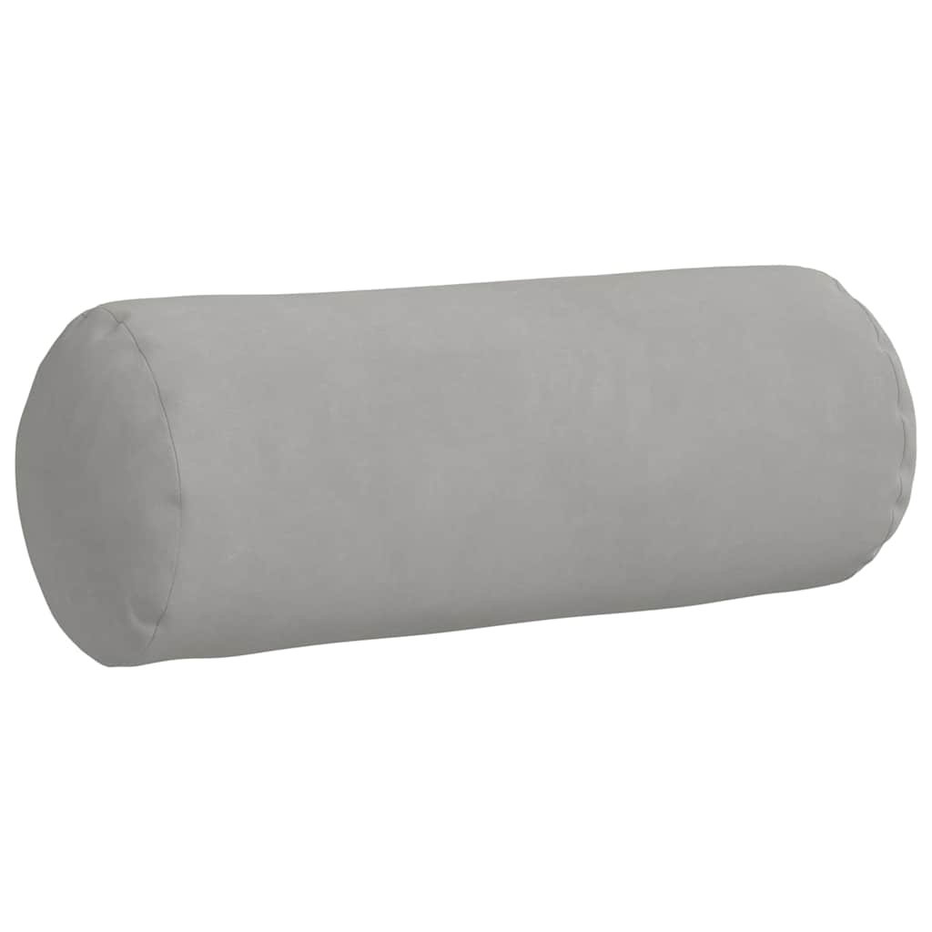 Bolster Pillows 2 pcs Light Grey Ø 15 x 40 cm Microfibre Fabric